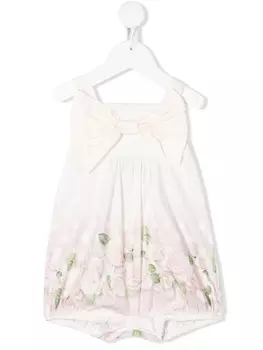 Monnalisa ромпер с цветочным принтом, белый