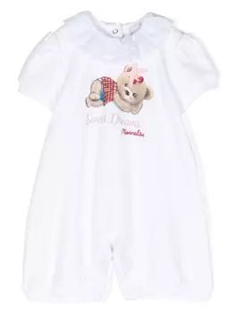 Monnalisa ромпер с графичным принтом, белый