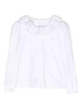 Monnalisa рубашка из джерси с оборками, белый