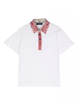 Monnalisa рубашка поло с контрастным воротником, белый