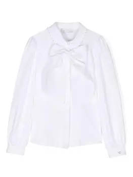 Monnalisa рубашка с бантом, белый