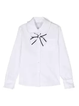 Monnalisa рубашка с вышивкой, белый