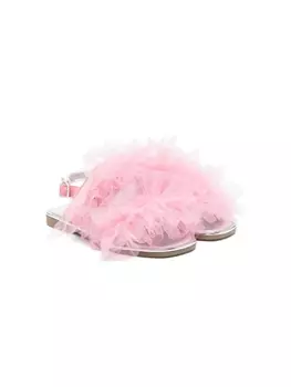 Monnalisa сандалии с аппликацией, розовый