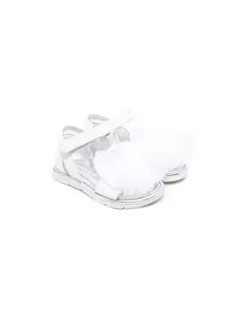 Monnalisa сандалии с бантом из тюля, белый