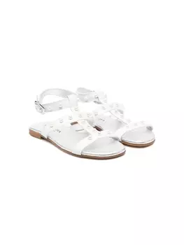 Monnalisa сандалии с бусинами, белый