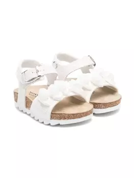 Monnalisa сандалии с цветочной аппликацией, белый