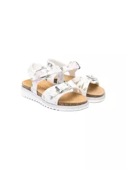 Monnalisa сандалии с цветочным принтом, белый