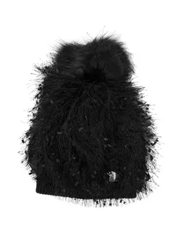 Monnalisa шапка бини с бахромой и помпоном, черный