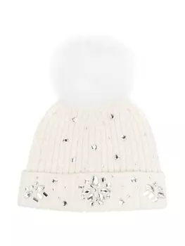 Monnalisa шапка бини с кристаллами, белый