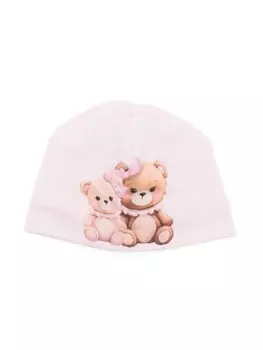 Monnalisa шапка бини с принтом Teddy Bear, розовый