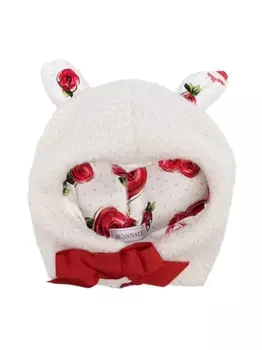 Monnalisa шапка с бантом, белый