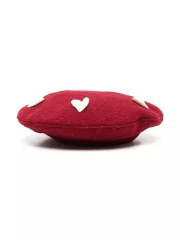 Monnalisa шерстяной берет с нашивкой, красный