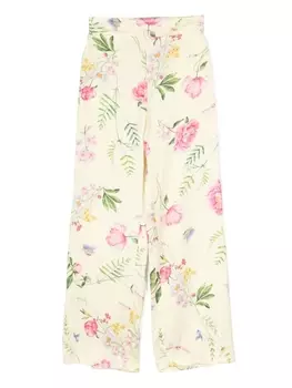 Monnalisa широкие брюки с цветочным принтом, желтый