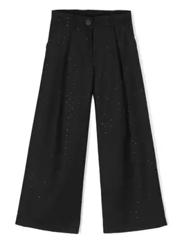 Monnalisa широкие брюки с кристаллами, черный