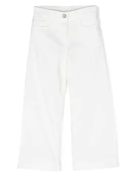 Monnalisa широкие джинсы средней посадки, белый