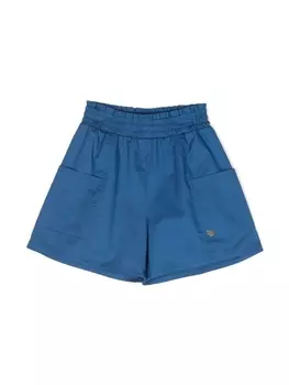 Monnalisa широкие шорты с подвеской-логотипом, синий