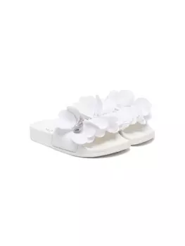 Monnalisa шлепанцы с логотипом, белый