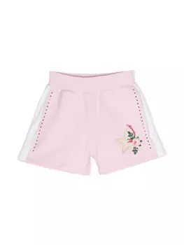 Monnalisa шорты с цветочной вышивкой, розовый