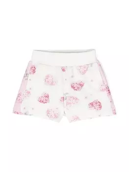 Monnalisa шорты с цветочным принтом, белый