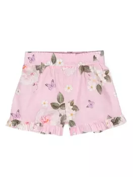 Monnalisa шорты с цветочным принтом, розовый