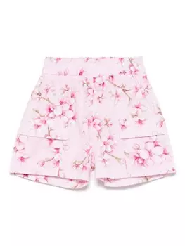 Monnalisa шорты с цветочным принтом, розовый