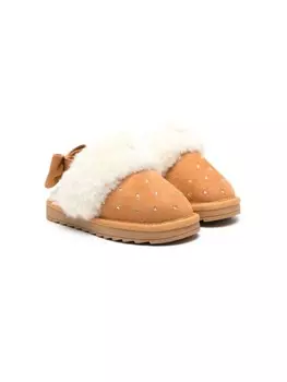 Monnalisa слиперы со стразами, коричневый