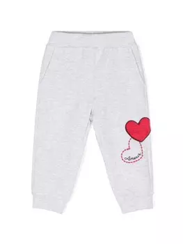 Monnalisa спортивные брюки из джерси с нашивкой, серый