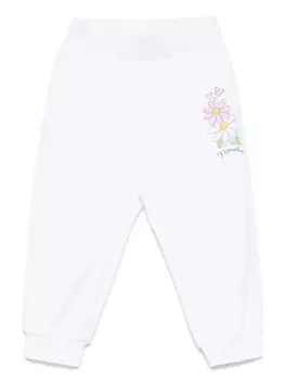 Monnalisa спортивные брюки с цветочным принтом, белый