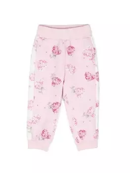 Monnalisa спортивные брюки с цветочным принтом, розовый
