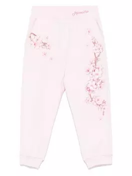 Monnalisa спортивные брюки с цветочным принтом, розовый