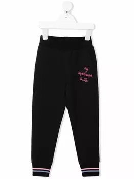 Monnalisa спортивные брюки с логотипом, черный