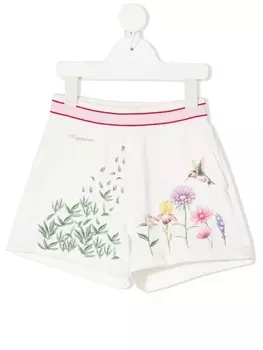 Monnalisa спортивные шорты с графичным принтом, белый