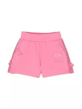 Monnalisa спортивные шорты с вышитым логотипом, розовый