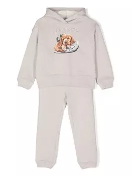 Monnalisa спортивный костюм с принтом собаки и люрексом, нейтральный цвет