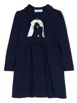 Monnalisa стеганое платье А-силуэта, синий