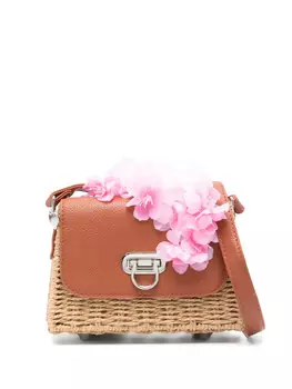 Monnalisa сумка через плечо с цветочной аппликацией, нейтральный