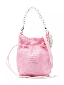 Monnalisa сумка-тоут с кристаллами, розовый