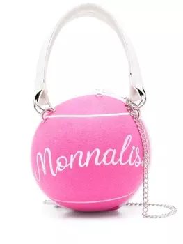 Monnalisa сумка-тоут с вышитым логотипом, розовый