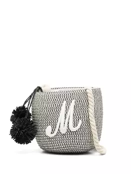 Monnalisa сумка-ведро с вышитым логотипом, черный