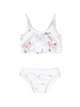 Monnalisa танкини с цветочным принтом, белый
