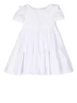 Monnalisa tiered ruffle dress, белый