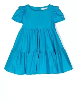 Monnalisa tiered ruffle dress, синий
