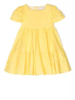 Monnalisa tiered ruffle dress, желтый