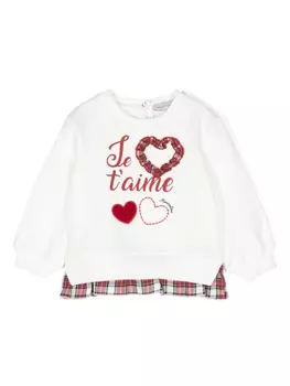 Monnalisa толстовка с аппликацией, белый