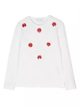 Monnalisa толстовка с бантами, белый