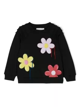 Monnalisa толстовка с цветочным принтом, черный