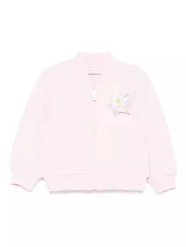 Monnalisa толстовка с цветочным принтом, розовый