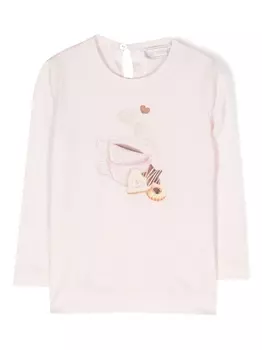 Monnalisa толстовка с графичным принтом, розовый