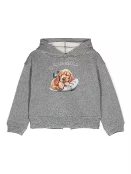 Monnalisa толстовка с капюшоном с металлическим эффектом, серый