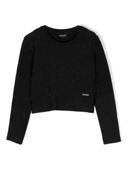 Monnalisa толстовка с круглым вырезом, черный